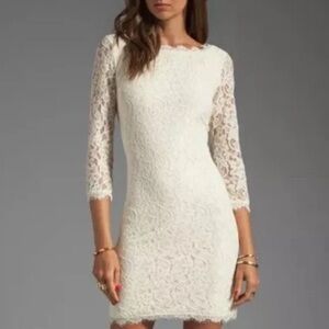 DVF Zarita Lace Dress in Ivory
